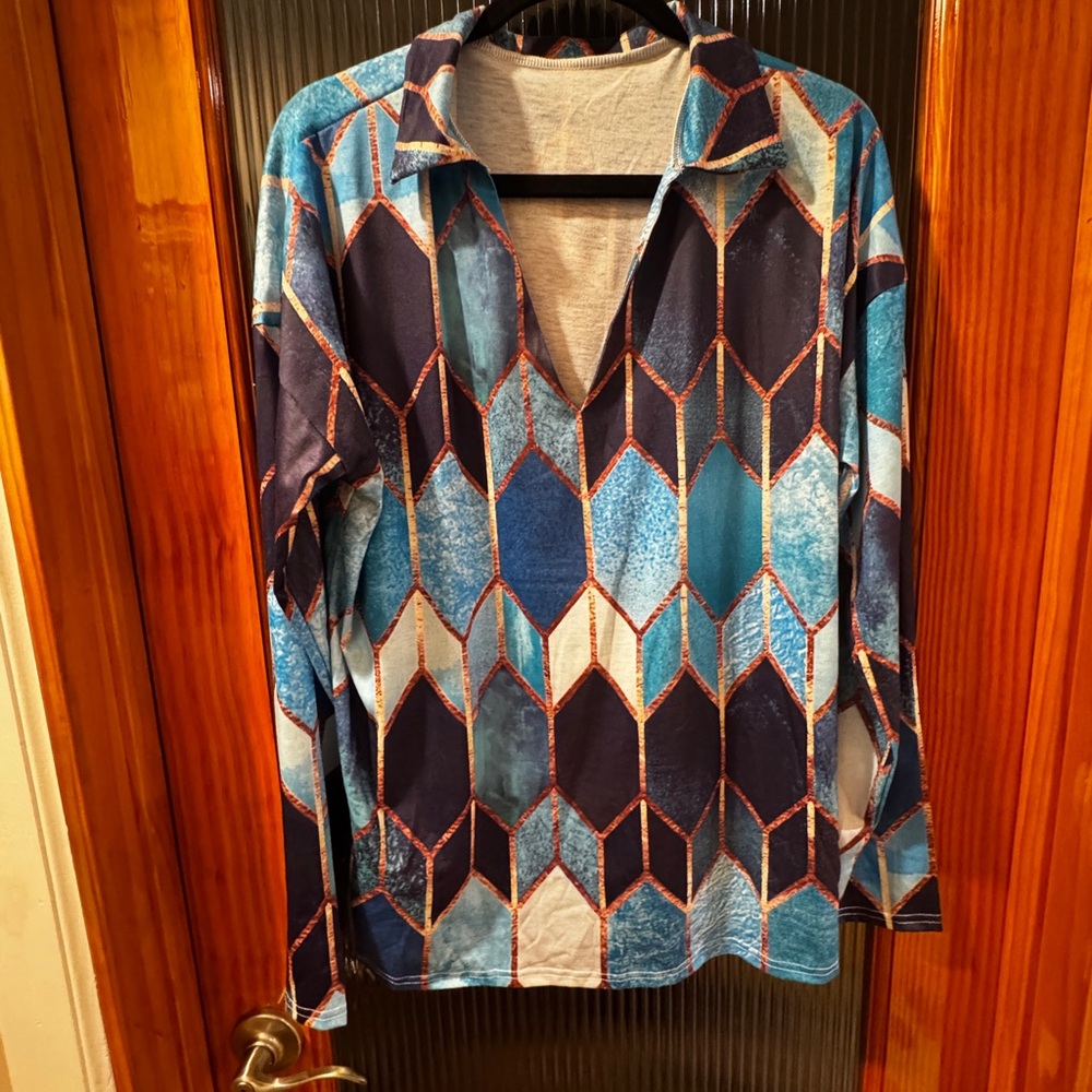 Geometric Blue Women’s shirt